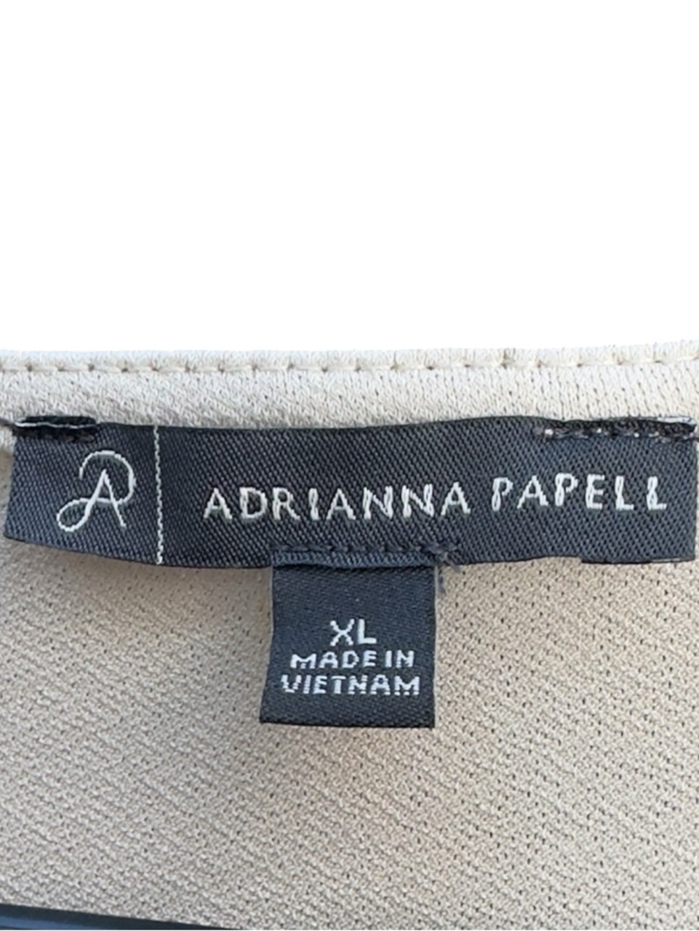 Adrianna Papell Cream V-Neck Blouse XL Swiss Dot Puff Sleeve Smocked Cuff - Picture 4 of 6